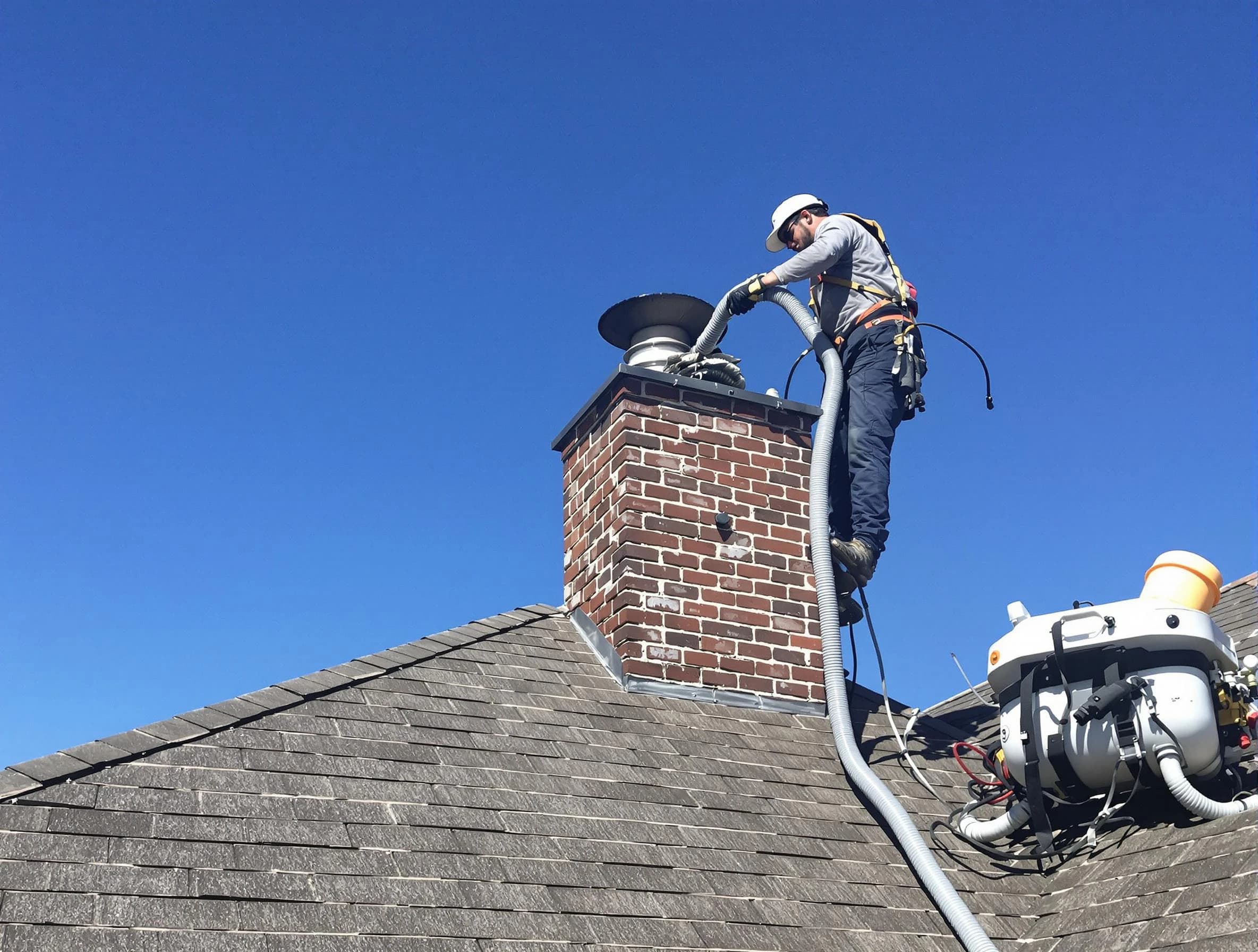 Dedicated Brigham City Chimney Sweep team member cleaning a chimney in Brigham City, UT