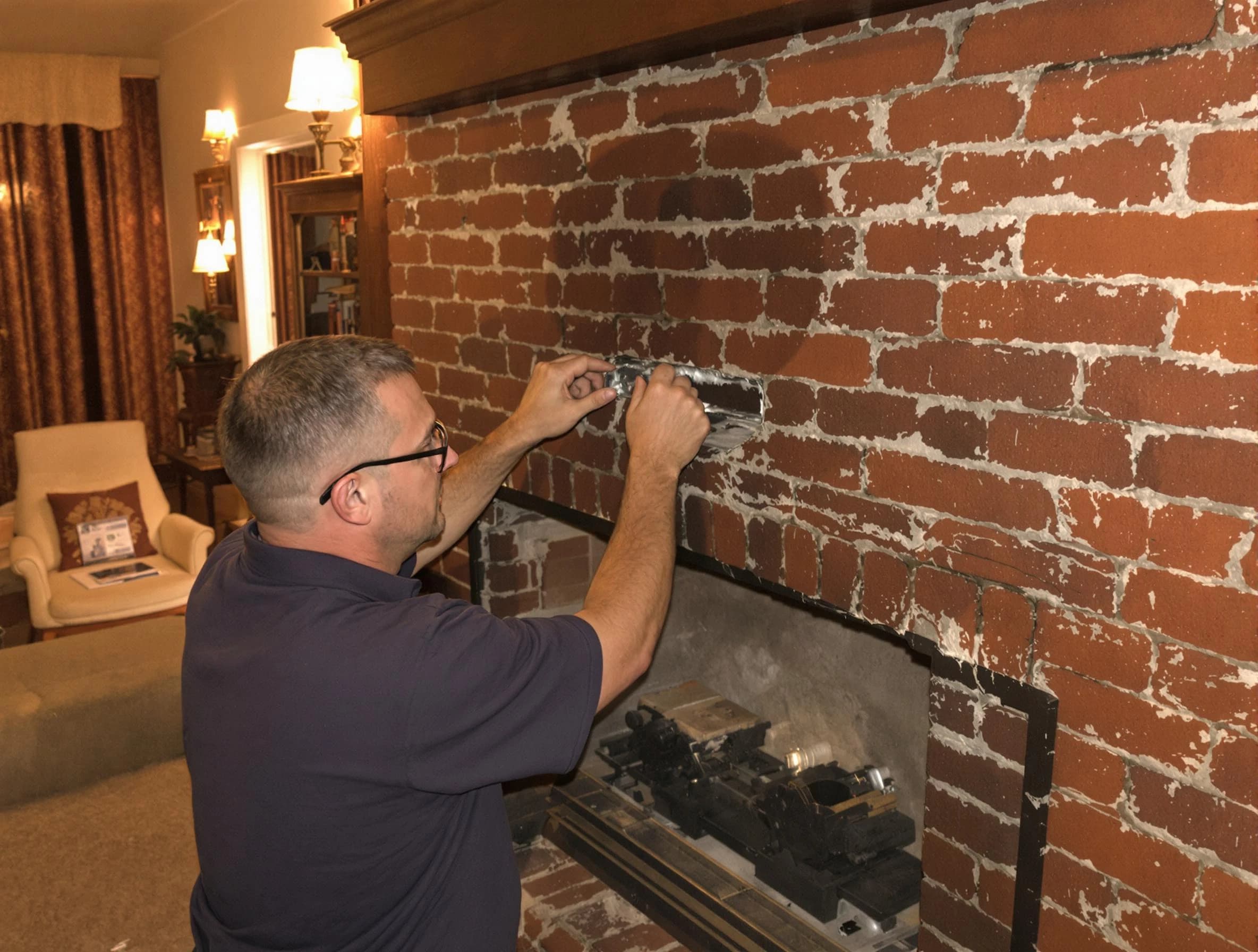 Brigham City Chimney Sweep expert fixing a fireplace in Brigham City, UT