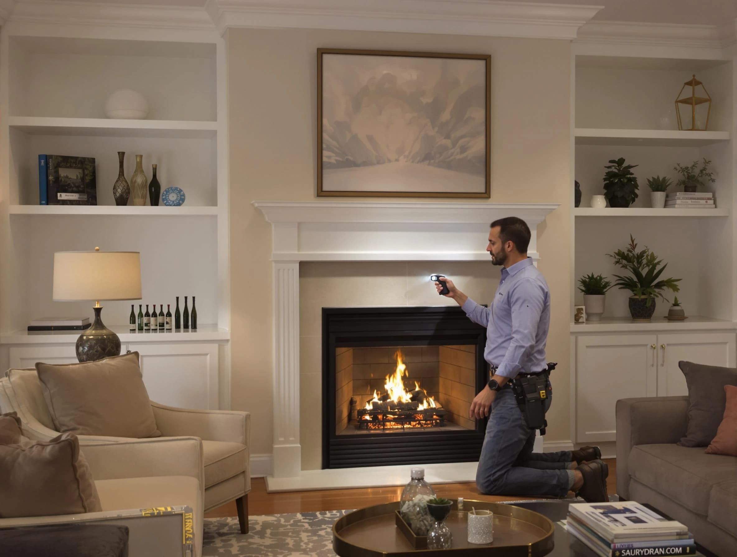 Brigham City Chimney Sweep conducting a fireplace safety inspection in Brigham City, UT