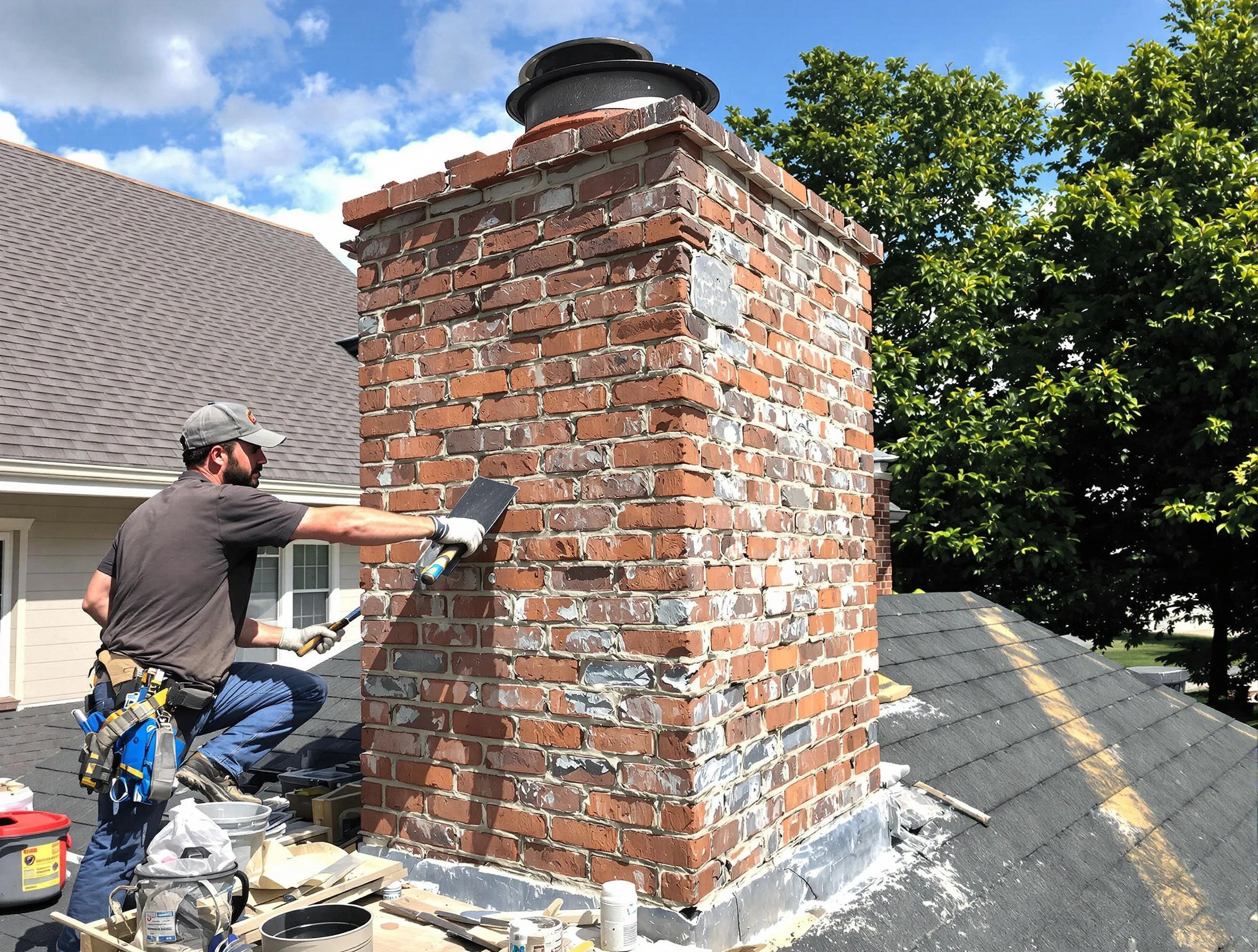 Completed chimney rebuild by Brigham City Chimney Sweep in Brigham City, UT