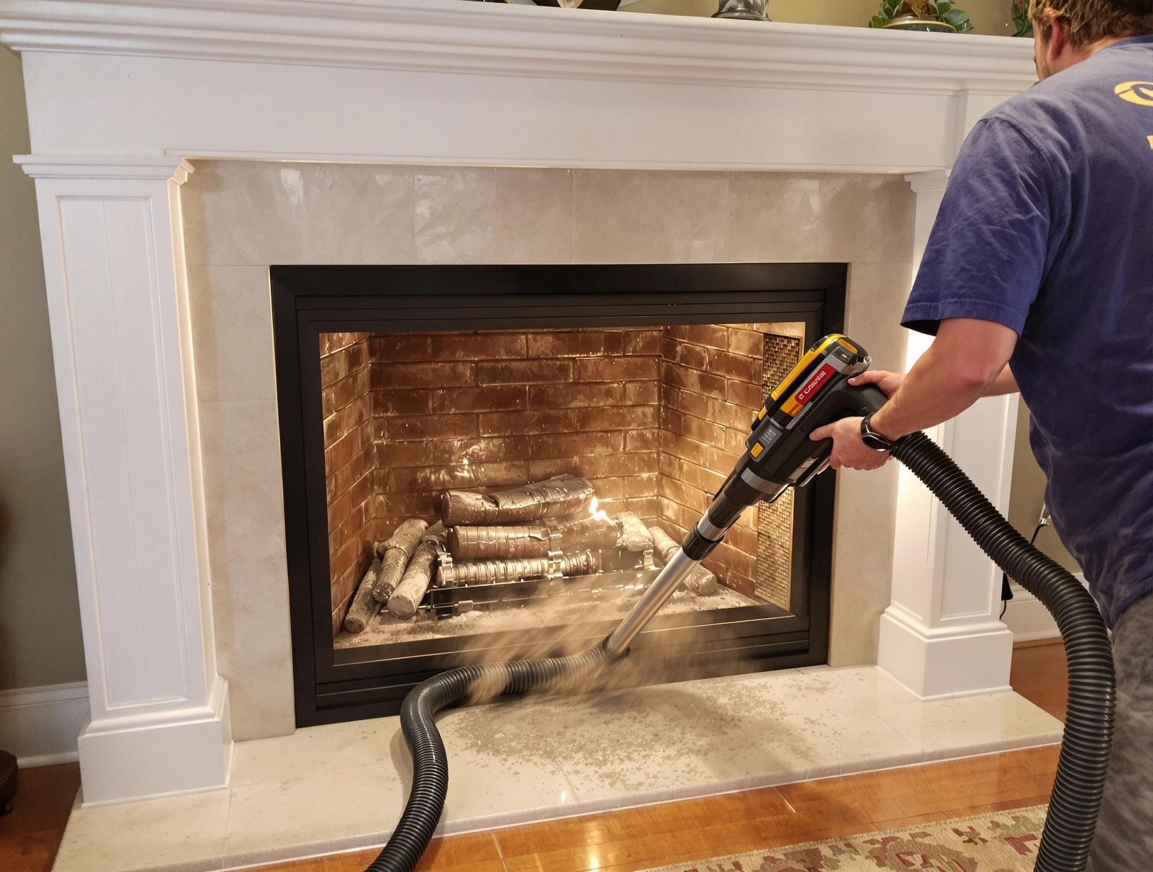 Fireplace cleaning performed by Brigham City Chimney Sweep in Brigham City, UT