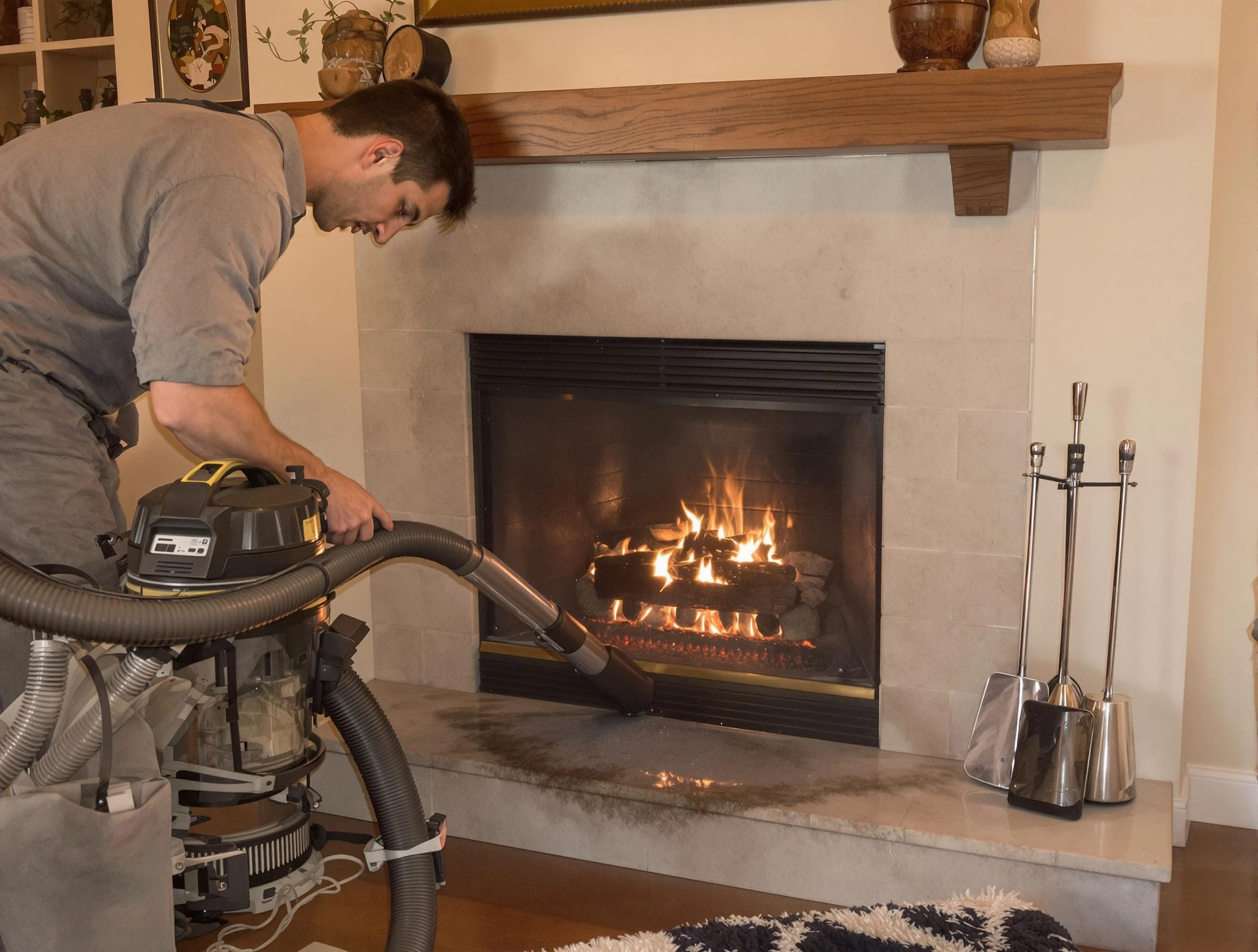 Routine fireplace upkeep by Brigham City Chimney Sweep in Brigham City, UT